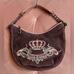 Vintage Juicy Couture Girlie Royalty Bag Y2K Velour Purple & Pink